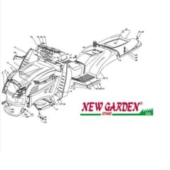 Esploso carrozzeria 102cm XT150 trattorino CASTELGARDEN 2002-13 ricambi | NewgardenParts.com