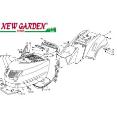 Esploso carrozzeria 102cm PT190hd trattorino rasaerba CASTELGARDEN ricambi | NewgardenParts.com