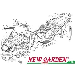 Esploso carrozzeria 102cm TN185HD trattorino rasaerba CASTELGARDEN2002-13ricambi | NewgardenParts.com