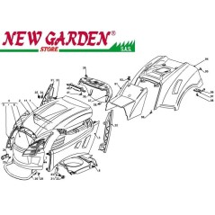 Esploso carrozzeria 84cm J135H trattorino rasaerba CASTELGARDEN 2002-13 ricambi | NewgardenParts.com