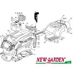 Esploso carrozzeria trattorino rasaerba 98cm XL140 CASTELGARDEN ricambi 2002-13 | NewgardenParts.com