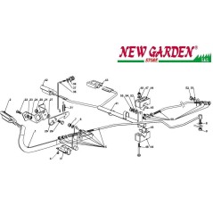 Esploso comando freno cambio 102cm PTC220HD trattorino rasaerba CASTELGARDEN | NewgardenParts.com