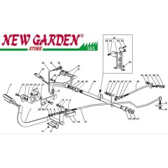 Esploso comando freno cambio 102cm XT150HD Trattorino CASTELGARDEN ricambi | NewgardenParts.com