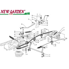 Esploso comando freno cambio 84cm PDC140 trattorino rasaerba CASTELGARDEN2002-13 | NewgardenParts.com