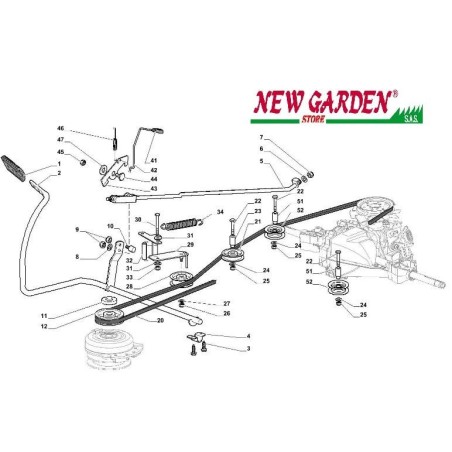 Esploso comando freno cambio 84cm XDC135HD trattorino rasaerba CASTELGARDEN | NewgardenParts.com