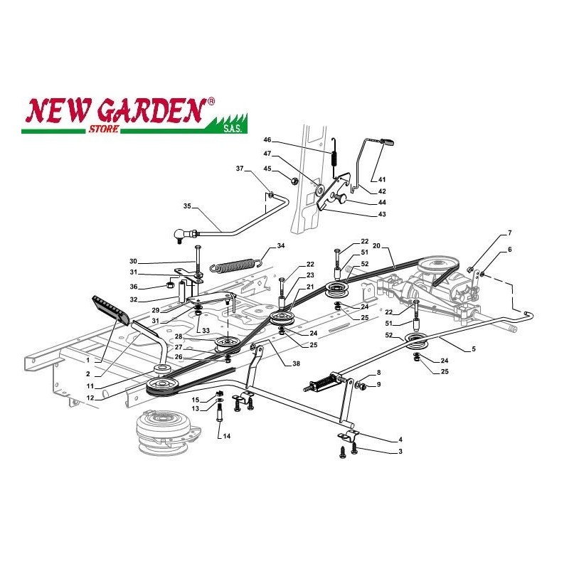 Esploso comando freno cambio 84cm XDC140 trattorino rasaerba CASTELGARDEN2002-13