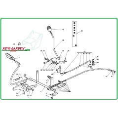 Esploso comando freno cambio trattorino 92cm CT 13 5/92 CASTELGARDEN GGP STIGA | NewgardenParts.com