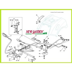 Esploso comando freno cambio trattorino 92cm PG135HD CASTELGARDEN GGP STIGA | NewgardenParts.com