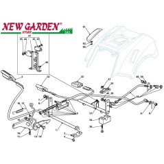 Esploso comando freno cambio trattorino rasaerba 98cm XD150HD CASTELGARDEN | NewgardenParts.com