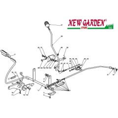 Esploso comando freno cambio trattorino rasaerba98cm XD140 CASTELGARDEN 2002-13 | NewgardenParts.com