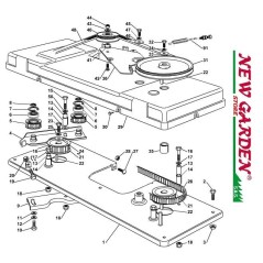 Esploso innesto lama 122cm XX185HD trattorino tagliaerba CASTELGARDEN ricambi | NewgardenParts.com