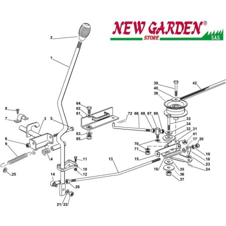 Esploso innesto lama trattorino rasaerba 72cm F125H CASTELGARDEN ricambi 2012-13 | NewgardenParts.com