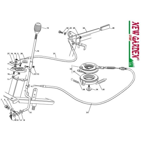 Esploso innesto lama trattorino rasaerba EL63 PE60VD CASTELGARDEN 2012-13ricambi | NewgardenParts.com