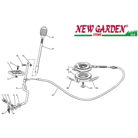 Esploso innesto lama trattorino rasaerba EL63 XE70 CASTELGARDEN 2012-13 ricambi | NewgardenParts.com