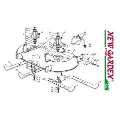 Exploded view cutting deck 102cm XT140 lawn tractor CASTELGARDEN 2002 - 2013