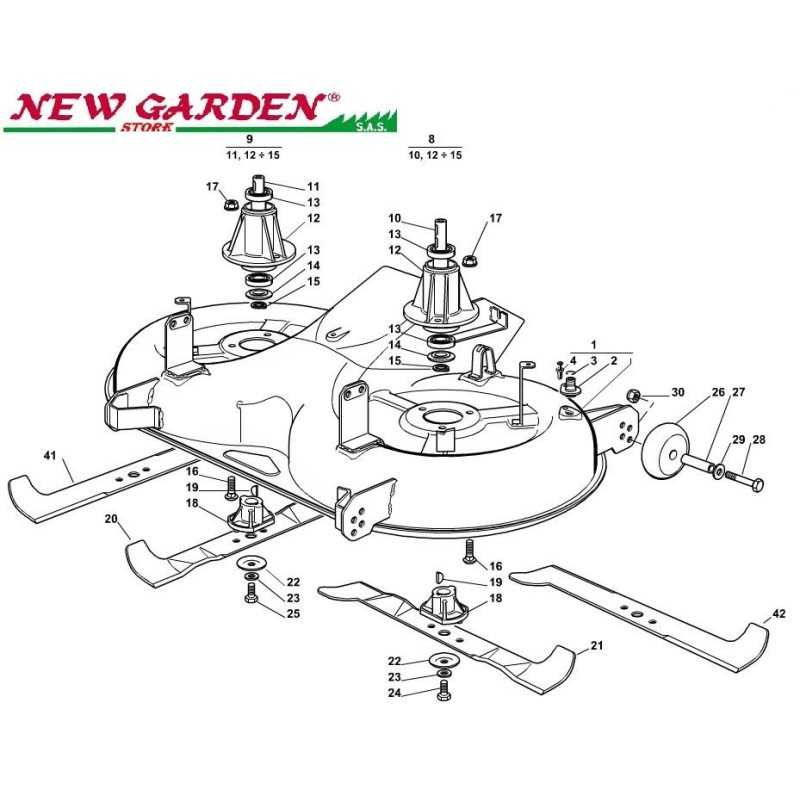 Exploded view cutting deck 102cm XT190HDE lawn tractor CASTELGARDEN 2002-13 Exploded view cutting deck 102cm XT190HDE lawn tractor CASTELGARDEN 2002-13