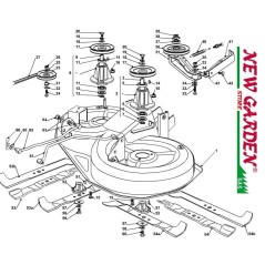 Exploded view cutting deck 84cm J135H lawn tractor CASTELGARDEN 2012-13
