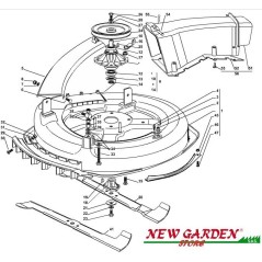 Esploso piatto di taglio trattorino rasaerba 72cm F125H CASTELGARDEN 2012-13 | NewgardenParts.com