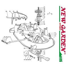 Vista detallada plataforma de corte 98cm XL160HD tractor de césped CASTELGARDEN piezas de recambio