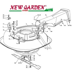 Esploso piatto di taglio trattorino rasaerba EL63 PE60VD CASTELGARDEN ricambi | NewgardenParts.com