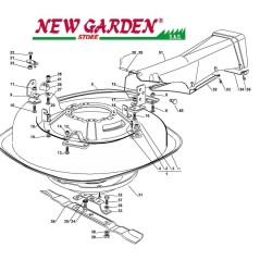 Vue éclatée du plateau de coupe EL63 XE70VD tracteur de pelouse CASTELGARDEN 2012-13