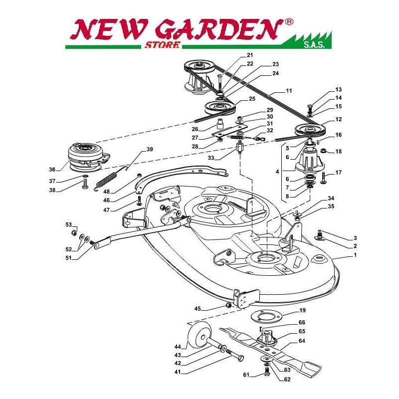 Esploso piatto di taglio trattorino rasaerba SD108 XDL175HD CASTELGARDEN 2002-13