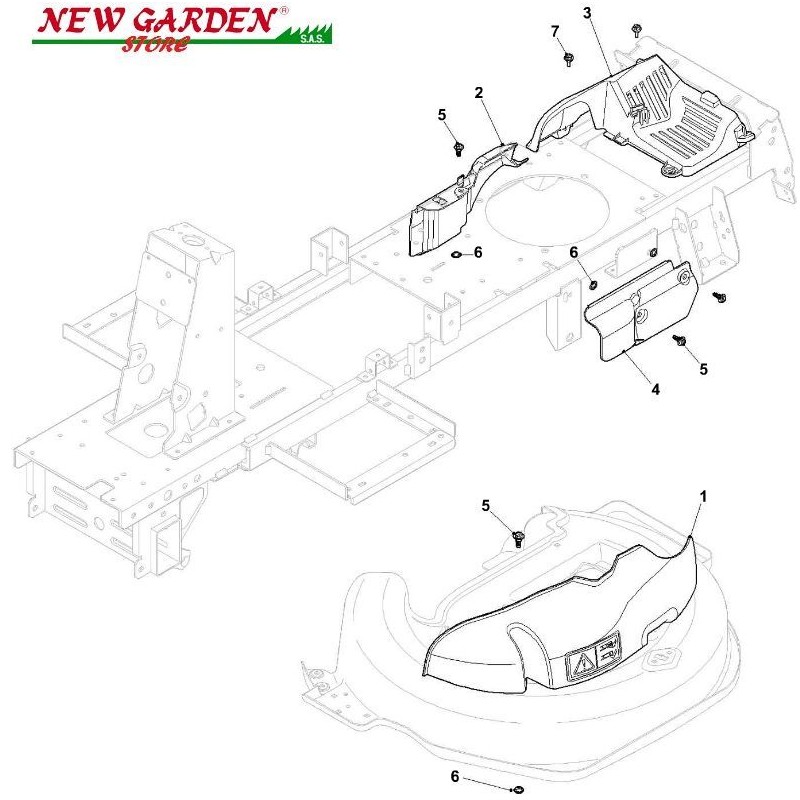 Esploso protezioni 66cm XE866B B&S875 trattorino rasaerba CASTELGARDEN ricambi