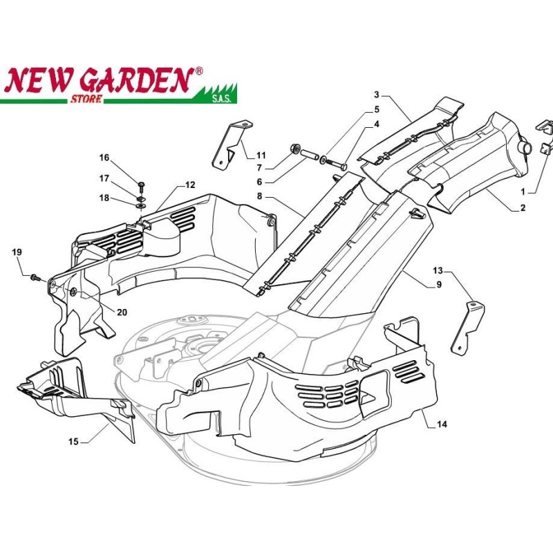 Esploso protezioni 84cm XDC140 trattorino rasaerba CASTELGARDEN ricambi 2002-13