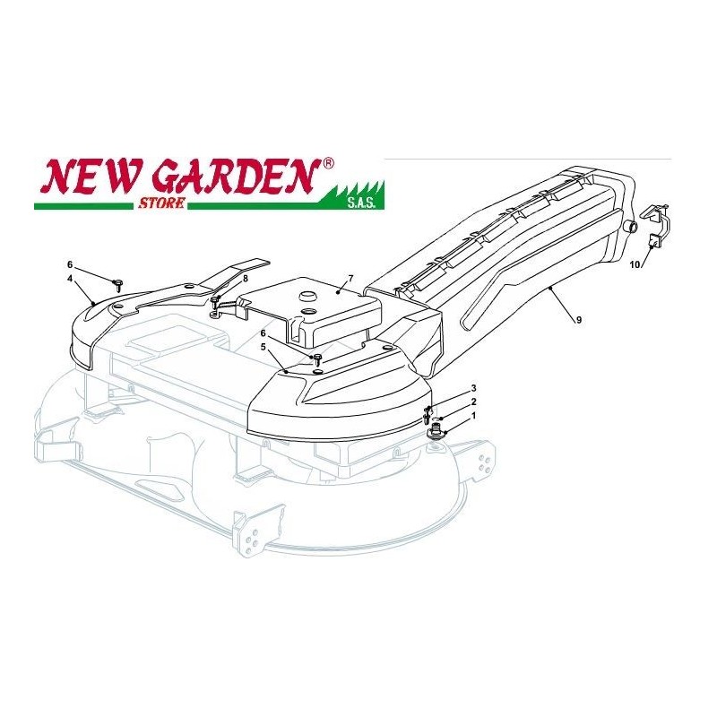 Esploso protezioni convogliatore 102cm XT140 trattorino rasaerba CASTELGARDEN