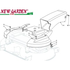 Esploso protezioni convogliatore 122cm XX220HDE trattorino rasaerba CASTELGARDEN | NewgardenParts.com