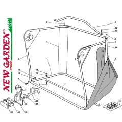 Esploso sacco 72cm XF130 trattorino rasaerba CASTELGARDEN 2002-2013 ricambi | NewgardenParts.com