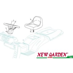 Esploso sedile e volante 102cm XT165HD trattorino rasaerba CASTELGARDEN 2002-13 | NewgardenParts.com