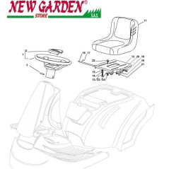 Esploso sedile e volante trattorino XF130C 72cm CASTELGARDEN 2002-2013 ricambi