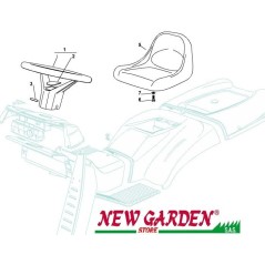 Esploso Sedile volante 102cm PTC220HD trattorino rasaerba CASTELGARDEN 2002-13 | NewgardenParts.com