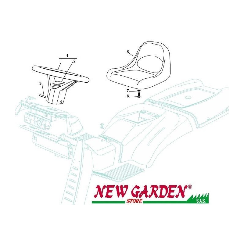 Esploso Sedile volante 122cm XX220HD trattorino rasaerba CASTELGARDEN 2002-13