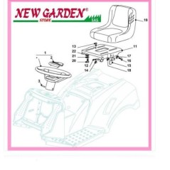 Despiece asiento volante tractor 92cm XG 140 CASTELGARDEN GGP STIGA recambios