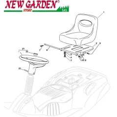 Despiece asiento volante tractor césped EL63 PE60VD CASTELGARDEN 2012-13