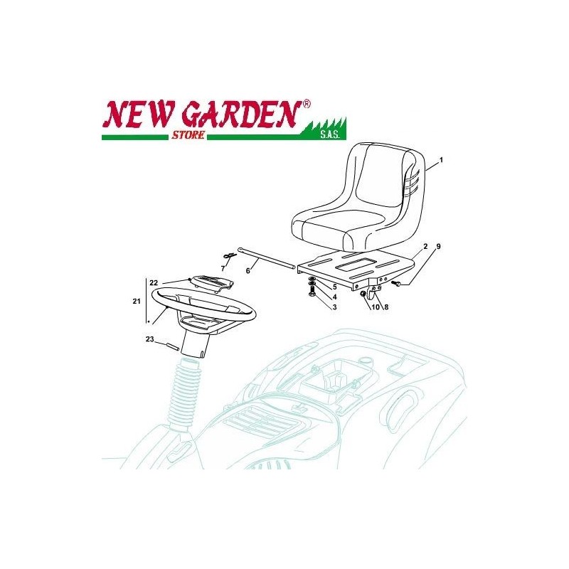 Despiece asiento tractor cesped EL63 XE75VD CASTELGARDEN 2012-13