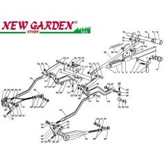 Exploded view of cutting deck lifting102cm XT175HDE ride-on mowerCASTELGARDEN