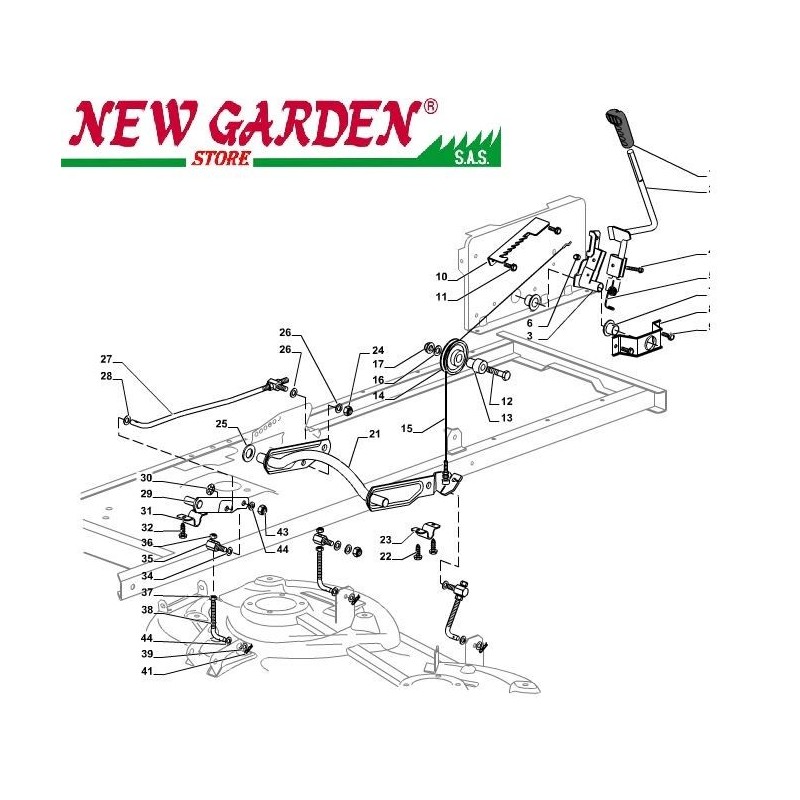 Exploded view lifting cutting deck84cm XDC135HD lawn tractor CASTELGARDEN