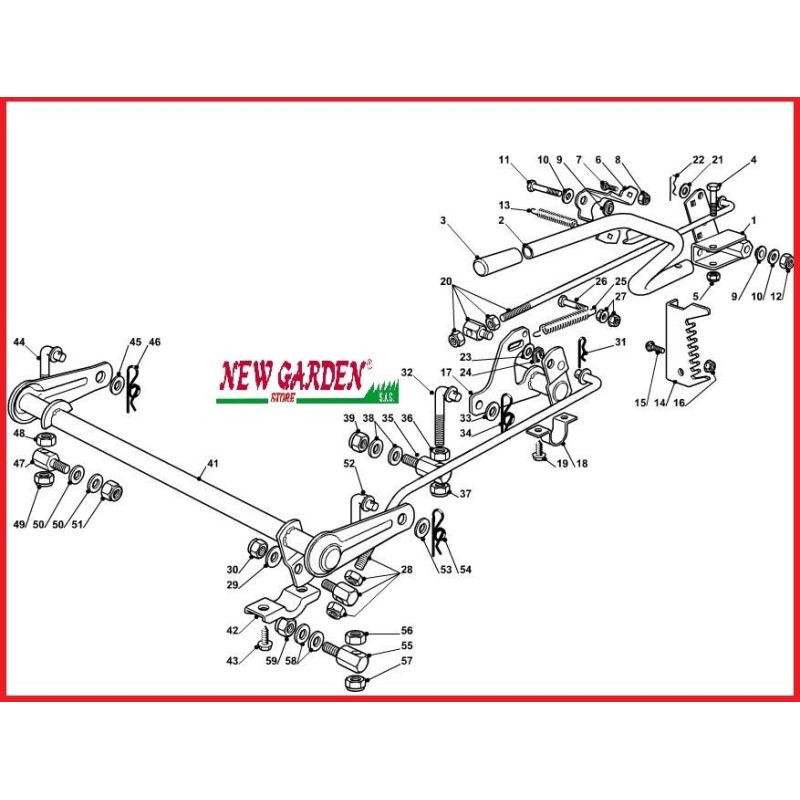 Esploso sollevamento piatto trattorino 92cm TC 13 5/92 B CASTELGARDEN GGP STIGA