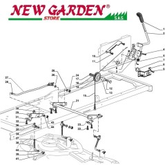 Esploso sollevamento piatto trattorino rasaerba SD98 XD150 CASTELGARDEN 2002-13 | NewgardenParts.com