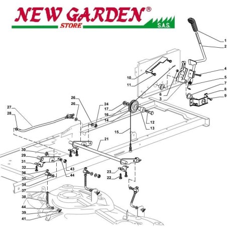 Esploso sollevamento piatto trattorino rasaerba SD98 XD150 CASTELGARDEN 2002-13 | NewgardenParts.com