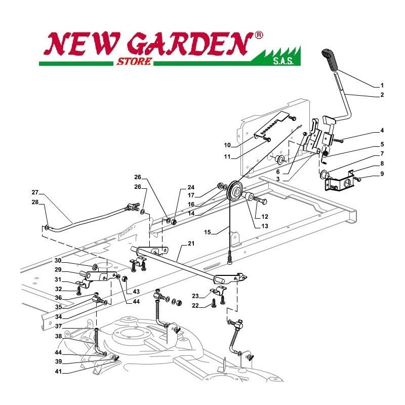 Esploso sollevamento piatto trattorino SD98 XD140 CASTELGARDEN 2002-13 ricambi