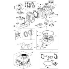 Exploded view engine cutaway three series lawn tractor CASTELGARDEN TRE 701 GGP