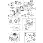 Exploded view engine cutaway three series lawn tractor CASTELGARDEN TRE 701 GGP