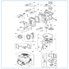 Esploso spaccato motore serie tre trattorino rasaerba TRE 801 GGP CASTELGARDEN | NewgardenParts.com