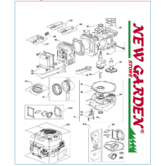 Esploso spaccato motore serie tre trattorino rasaerba TRE 801 GGP CASTELGARDEN | NewgardenParts.com