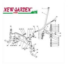 Esploso sterzo 102 cm XT140 trattorino CASTELGARDEN 2002-13 ricambi | NewgardenParts.com