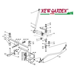 Esploso sterzo 102cm PT140 trattorino rasaerba CASTELGARDEN 2002-13 ricambi